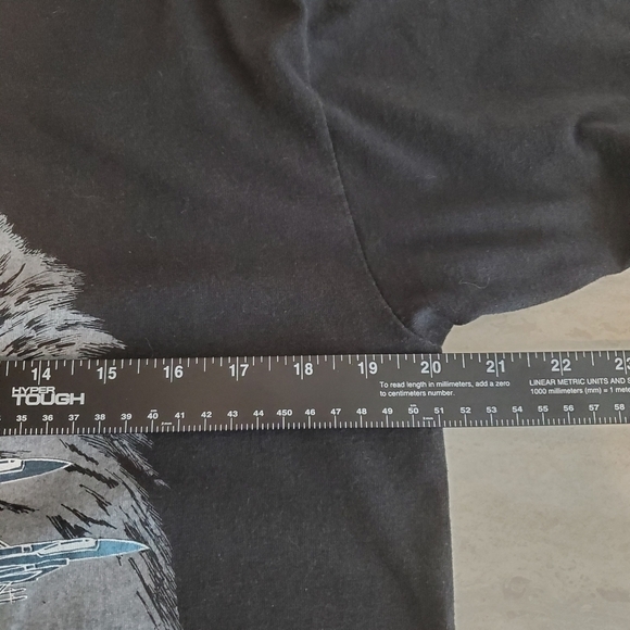 VINTAGE Logo 7 Tshirt Mens Large Black Cotton Single Stitch Eagle USA Flag‎ - Picture 6 of 9